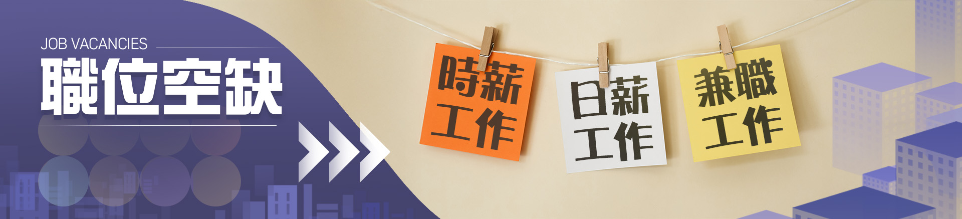 時薪/日薪/兼職工作職位空缺